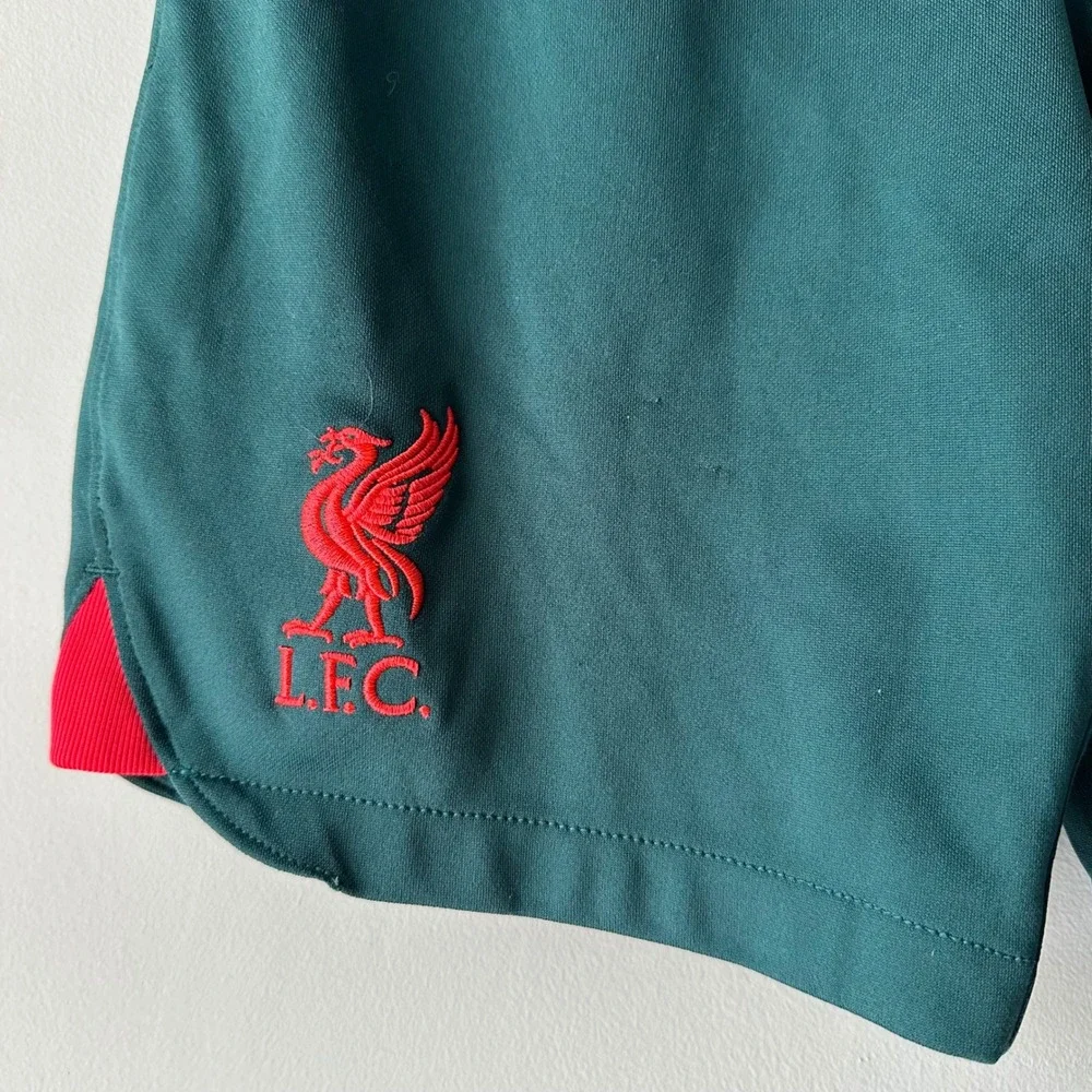 Nike‎ Liverpool FC Kids Soccer Shorts Dri-Fit Green Number 27 Size M Football
